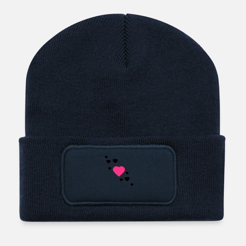 cœur - Beanie recyclé à patch - bleu marine