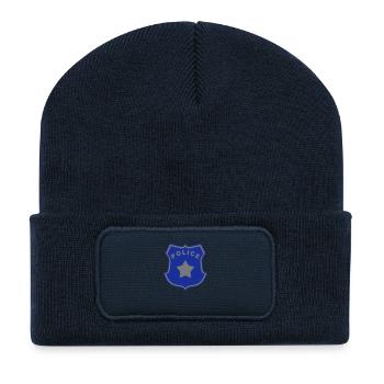 police - Recycelte Patch Beanie - French Navy - Vorne