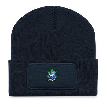 Saufen Kiffen Design stoned Bear - Recycelte Patch Beanie - French Navy - Vorne