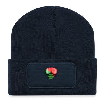 Portugal Drapeau Déchiré Musculaires - Beanie recyclé à patch - bleu marine - Devant