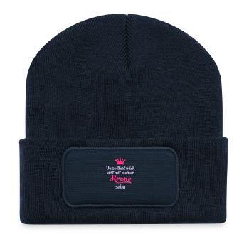 Krone - Recycelte Patch Beanie - French Navy - Vorne