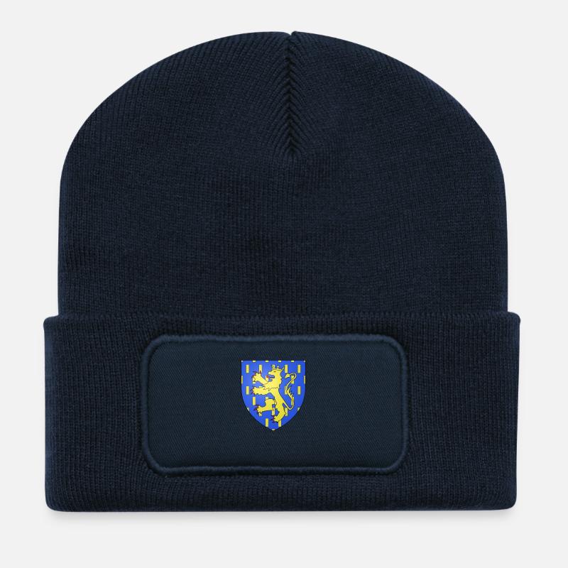 Blason de la Franche-Comté avec fond transparent - Beanie recyclé à patch - bleu marine
