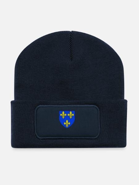 Blason royal 3 fleurs de Lys - Beanie recyclé à patch - bleu marine