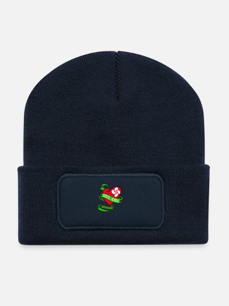 basque heart - Beanie recyclé à patch - bleu marine