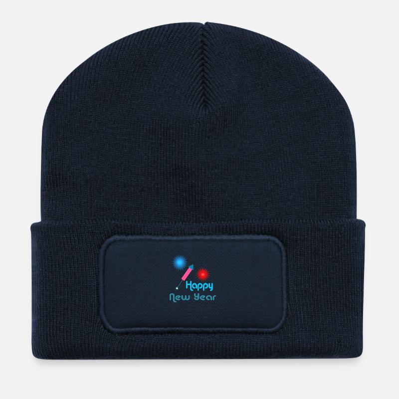 Happy New Year - Recycled Patch Beanie - french navy