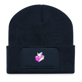 mouchoirs lingettes.png - Beanie recyclé à patch - bleu marine - Devant