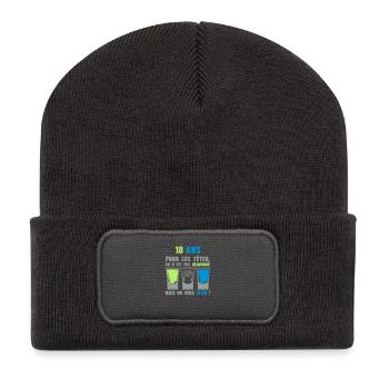 18 ans shooter alcool anniversaire plein - Beanie recyclé à patch - charbon - Devant