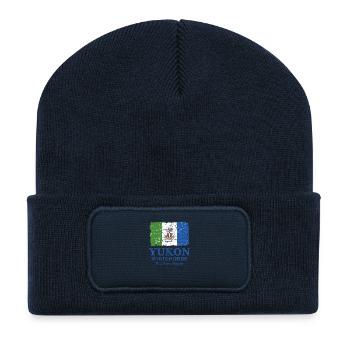 Yukon Flag - Canada - Vintage Look - Beanie recyclé à patch - bleu marine - Devant