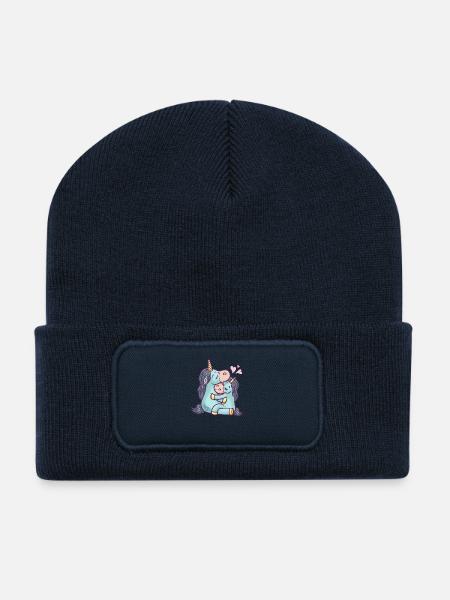 unicorns in love - Recycled Patch Beanie - french navy