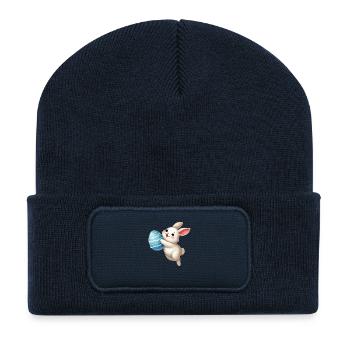 lapin lapin de pâques - Beanie recyclé à patch - bleu marine - Devant