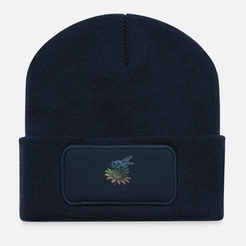Honigbiene - Recycelte Patch Beanie - French Navy