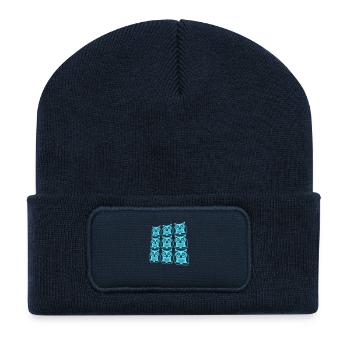 Many Owls Decorative Pattern Team Eagle Owl 9 Friends - Recycled Patch Beanie - french navy - Front
