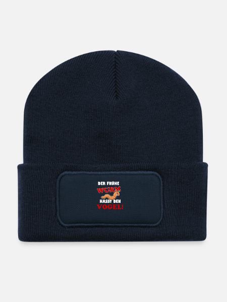 Der frühe Wurm fängt den Vogel - Recycelte Patch Beanie - French Navy