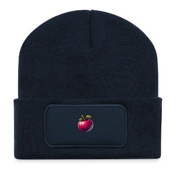 Petite cranberry - Beanie recyclé à patch - bleu marine - Devant