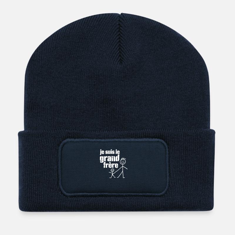 Je Suis Le Grand Frère - Beanie recyclé à patch - bleu marine