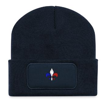 france - Beanie recyclé à patch - bleu marine - Devant