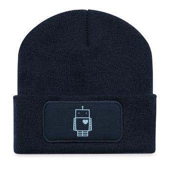 Love Robot - Recycelte Patch Beanie - French Navy - Vorne