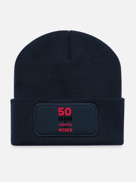 50 Geburtstag - Recycelte Patch Beanie - French Navy