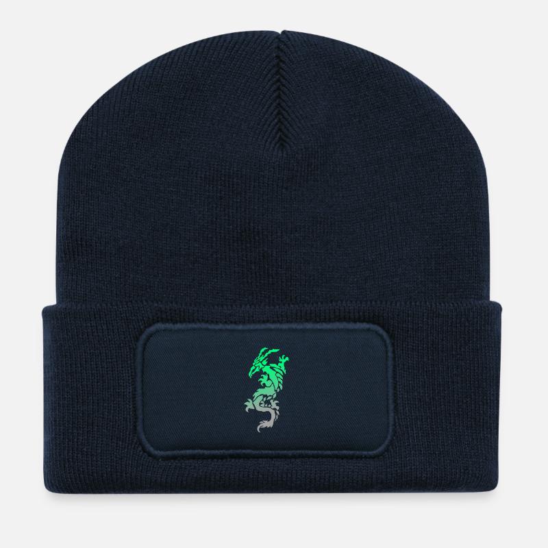tribal dragon - Recycelte Patch Beanie - French Navy