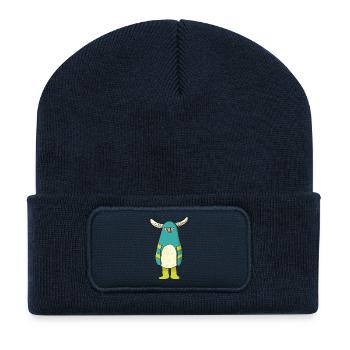Lustig Monster Halloween Minotaur Geschenk Horror - Recycelte Patch Beanie - French Navy - Vorne