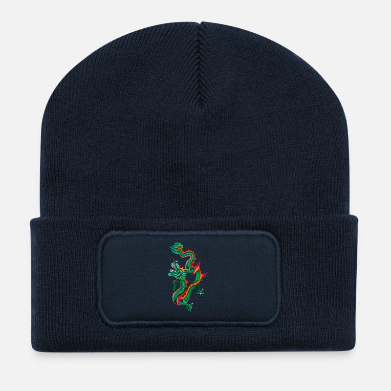 Magischer Drache - Recycelte Patch Beanie - French Navy