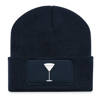 Cocktail Glas - Recycelte Patch Beanie - French Navy - Vorne