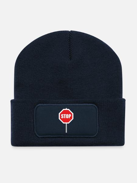 Stopschild - Recycelte Patch Beanie - French Navy