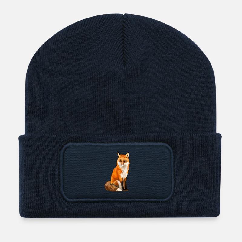 renard - Beanie recyclé à patch - bleu marine