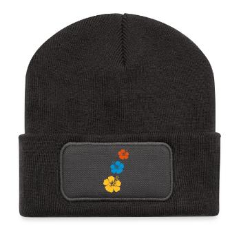 hibiscus tahiti 3 - Recycled Patch Beanie - dark grey - Front