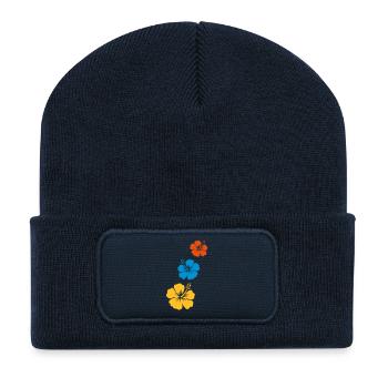 hibiscus tahiti 3 - Recycled Patch Beanie - french navy - Front