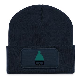 Mütze mit Ski- oder Snowboardbrille - Recycelte Patch Beanie - French Navy - Vorne