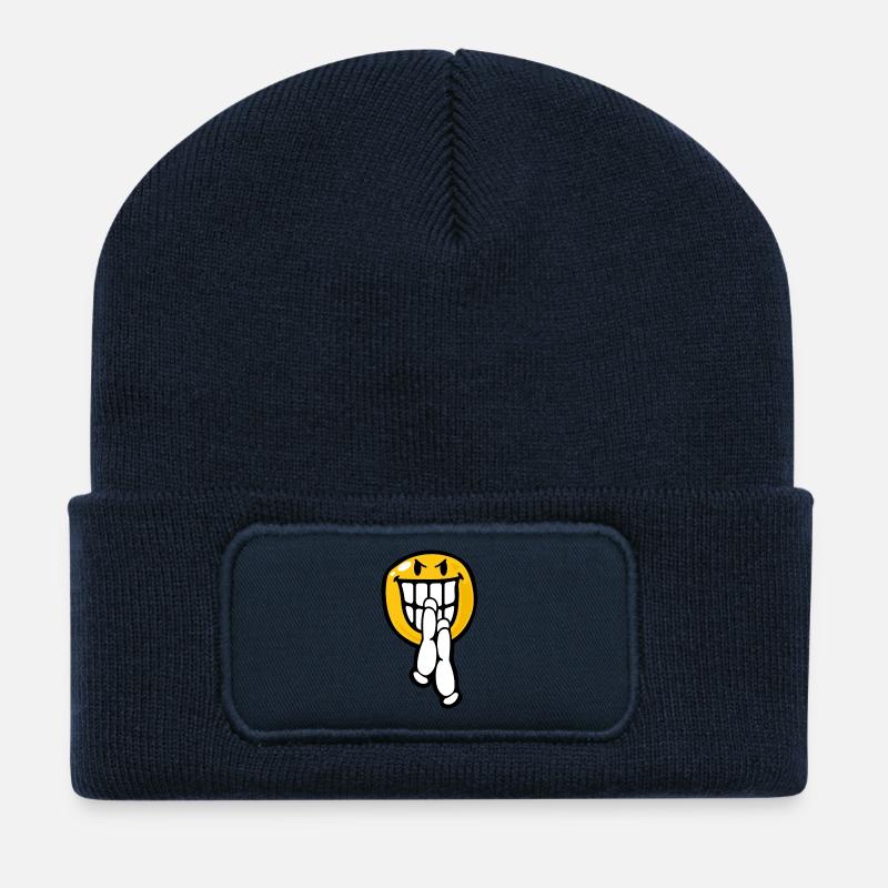 Smiley Anger Sinister - Recycled Patch Beanie - french navy