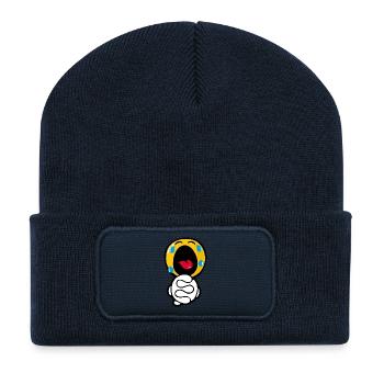 Smiley Desperate - Beanie recyclé à patch - bleu marine - Devant