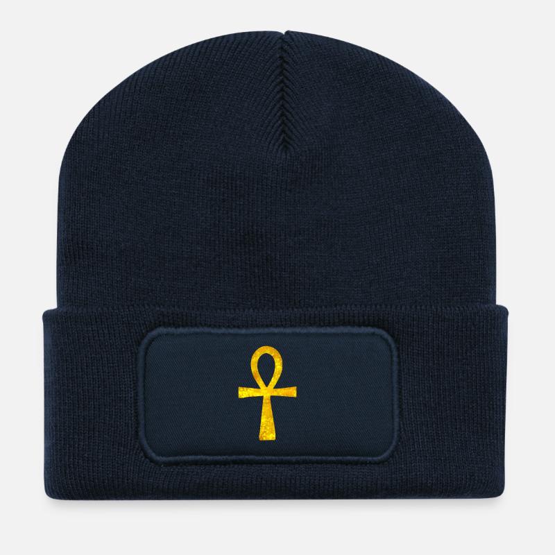 Symboles: Anch incandescent (Egypte ancienne) - Beanie recyclé à patch - bleu marine