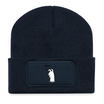 Grumpy bunny "Nope" - Recycled Patch Beanie - french navy - Front