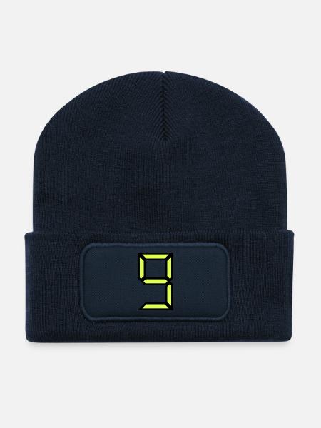 9 JAHRE. 9. JAHRESTAG. GEBURTSTAG 9 JAHRE. 9 - Recycelte Patch Beanie - French Navy