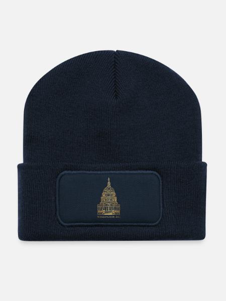 Kapitol, Sitz des Kongress Washington D.C., USA - Recycelte Patch Beanie - French Navy