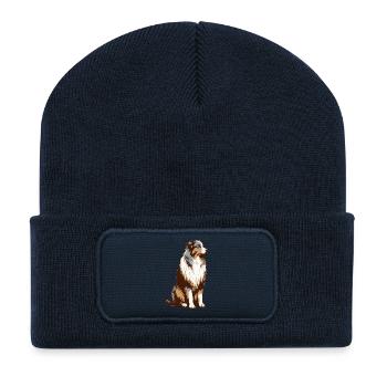Australian Shepherd - Recycelte Patch Beanie - French Navy - Vorne