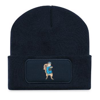Squirrel Baseball Baseball Glove - Recycled Patch Beanie - french navy - Front