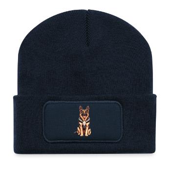 German Shepherd - Recycled Patch Beanie - french navy - Front
