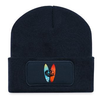 Surfer Surfbrett - Recycelte Patch Beanie - French Navy - Vorne