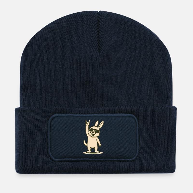 Rocker-Hasi mit Style - Recycelte Patch Beanie - French Navy
