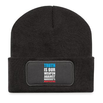 Empowering Truth Speech Bubble Design - Recycled Patch Beanie - dark grey - Front