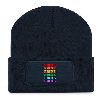Pride 6 couleurs arc-en-ciel gay pride - Beanie recyclé à patch - bleu marine - Devant