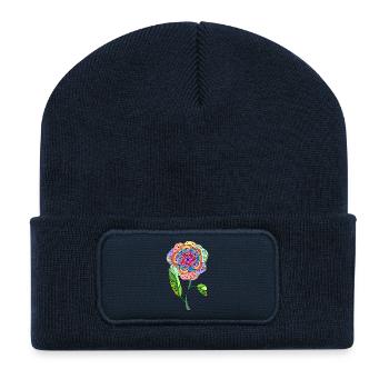 Blume - Recycelte Patch Beanie - French Navy - Vorne