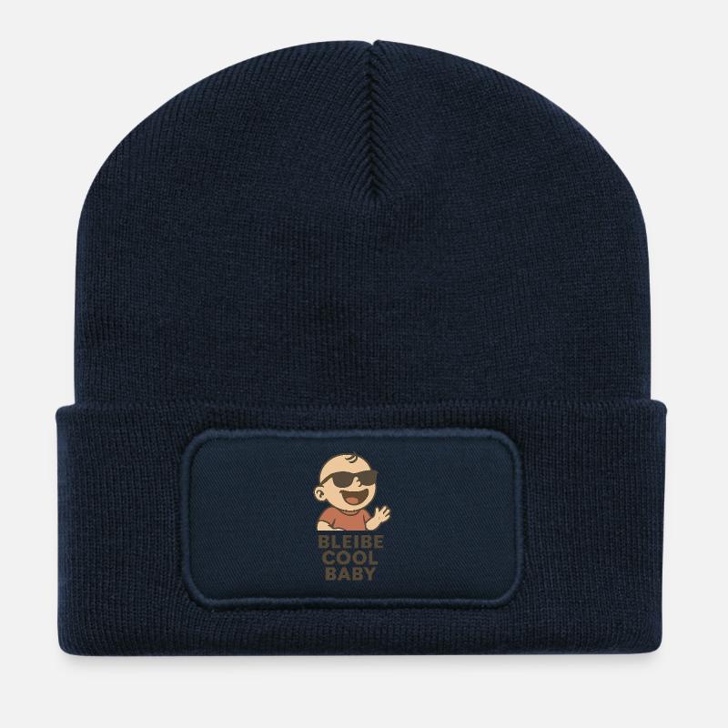 Baby with sunglasses - Recycled Patch Beanie - french navy