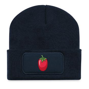 Tomate San Marzano - Beanie recyclé à patch - bleu marine - Devant