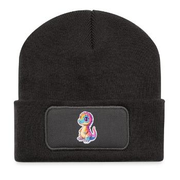 Dinosaure - Beanie recyclé à patch - charbon - Devant