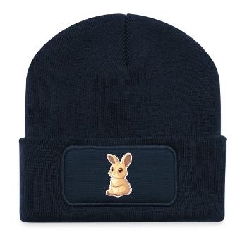 Lièvre - Beanie recyclé à patch - bleu marine - Devant