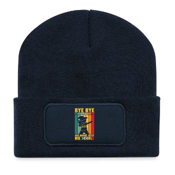 Bye Bye Kindergarten Ich Rocke Jetzt Die  Schule  - Recycelte Patch Beanie - French Navy - Vorne